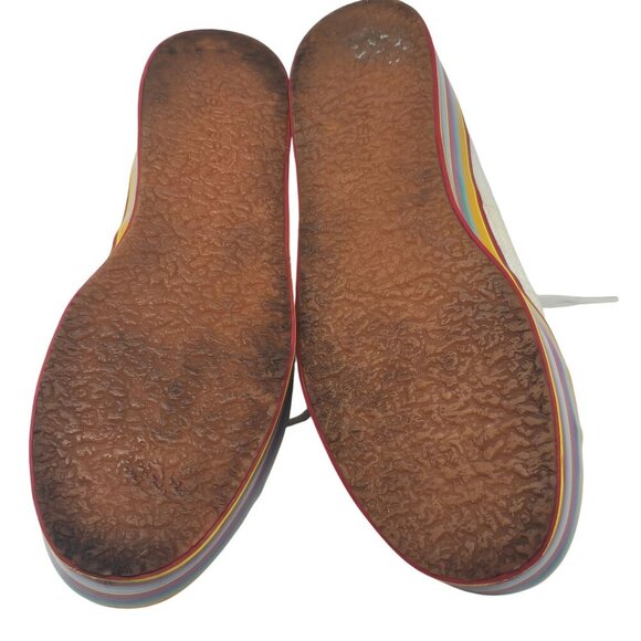 Superga Womens White Canvas Sneakers With Rainbow Platform Sole - Picture 5 of 7